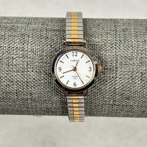Carriage by Timex Watch 21mm Round Two Tone Stretchy Expansion 6" New Battery